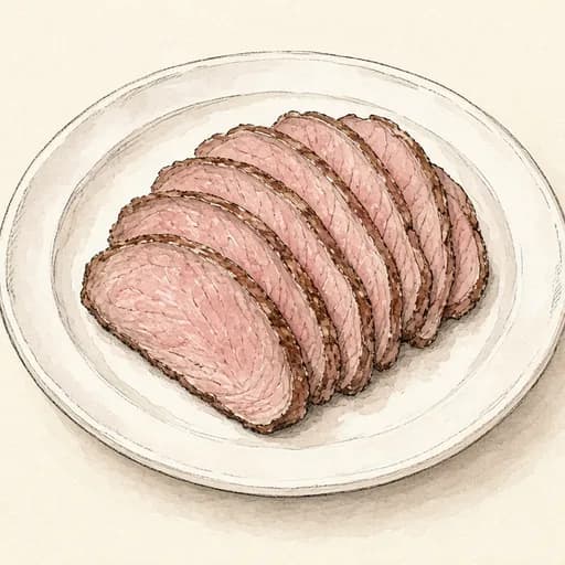 Beef eye of round, cooked