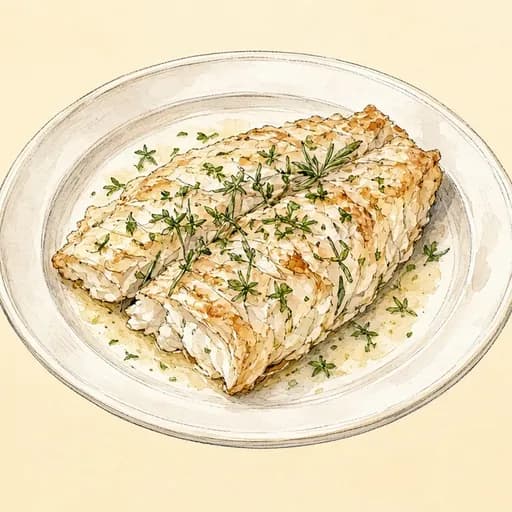 Haddock or tilapia, cooked