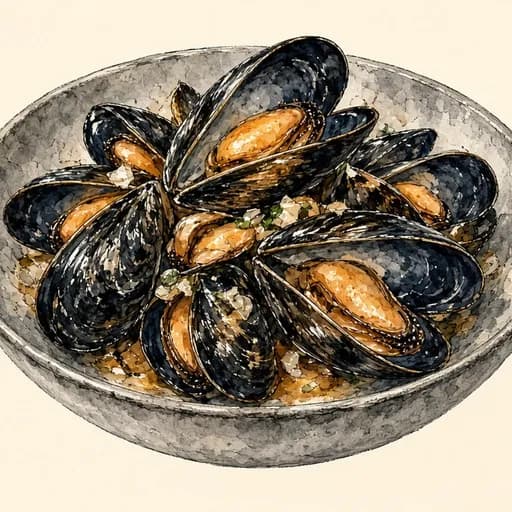Mussels, cooked