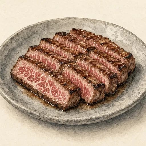 Wagyu steak, cooked