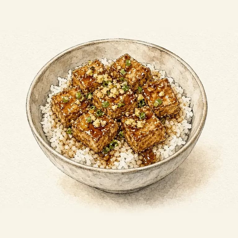 Crispy tofu with soy-ginger glaze