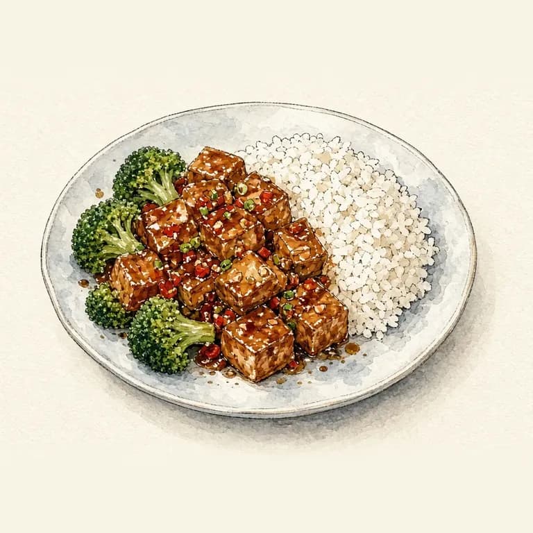 Lightened General Tso tofu