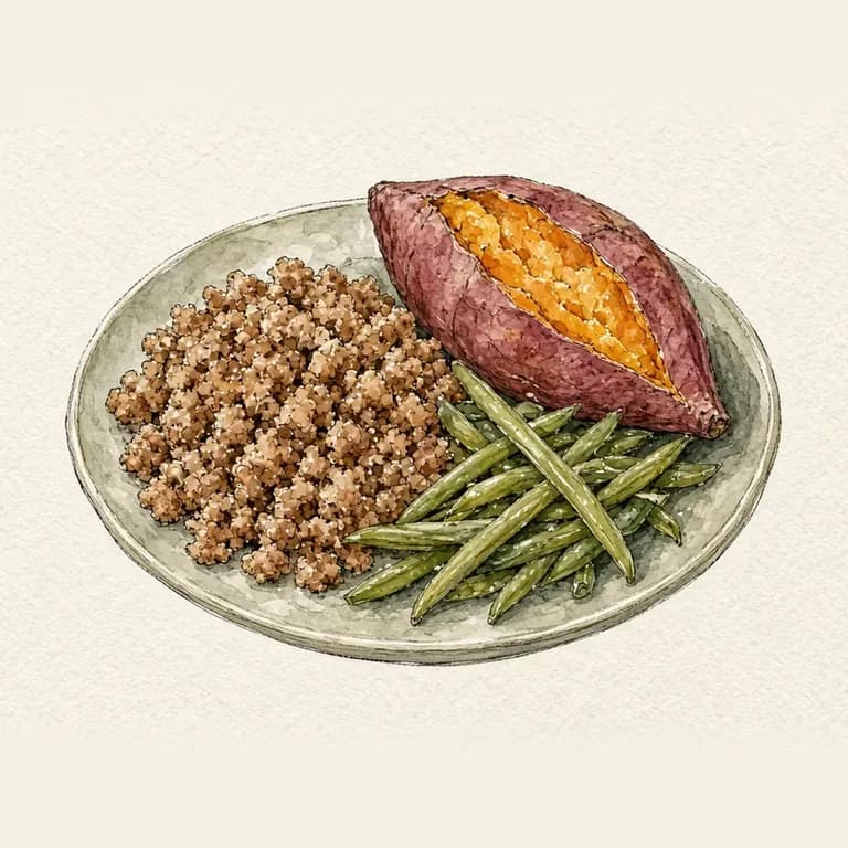 Turkey, sweet potato, and green beans