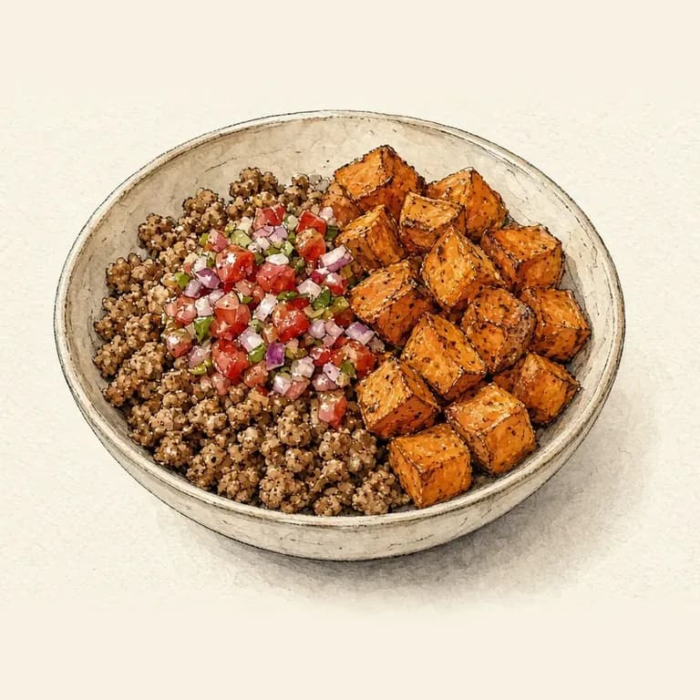 Taco turkey with roasted sweet potato