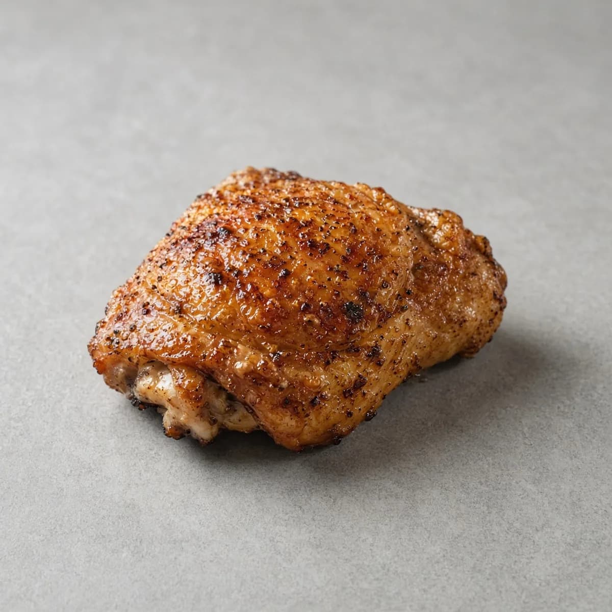 Chicken thigh, with skin, roasted