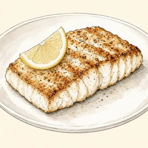 Halibut, cooked