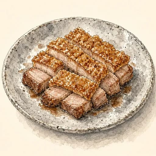 Pork belly, cooked