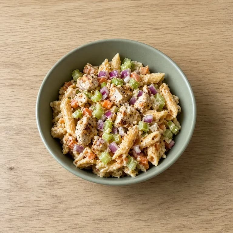 Crunchy buffalo chicken pasta salad