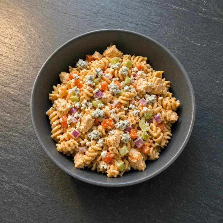 Blue cheese buffalo chicken pasta salad