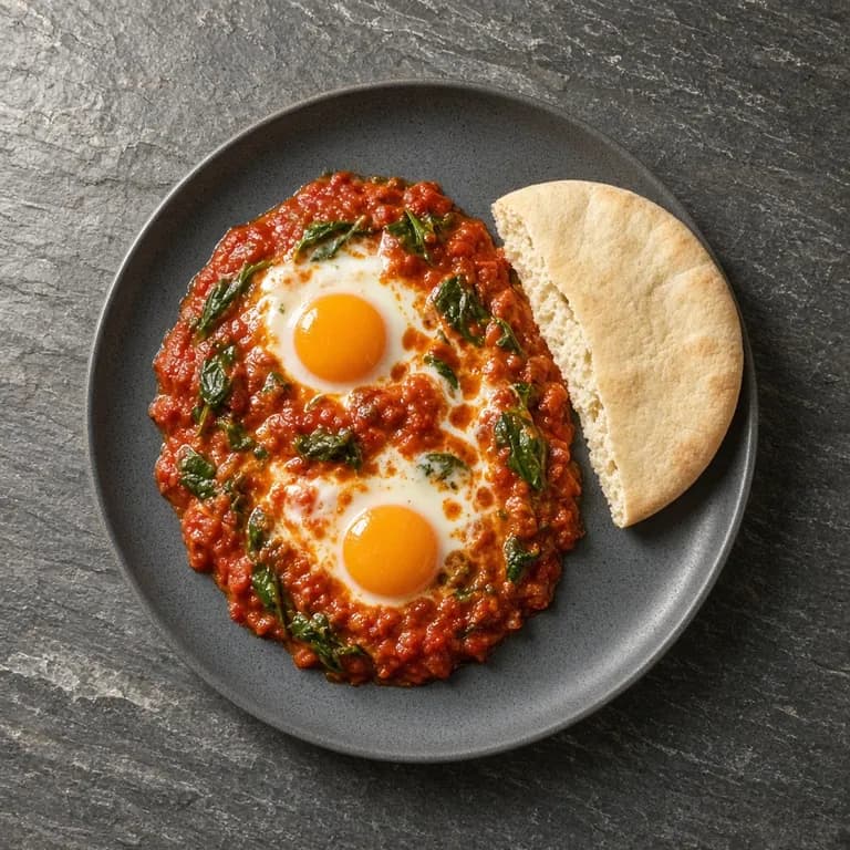 Protein shakshuka with pita