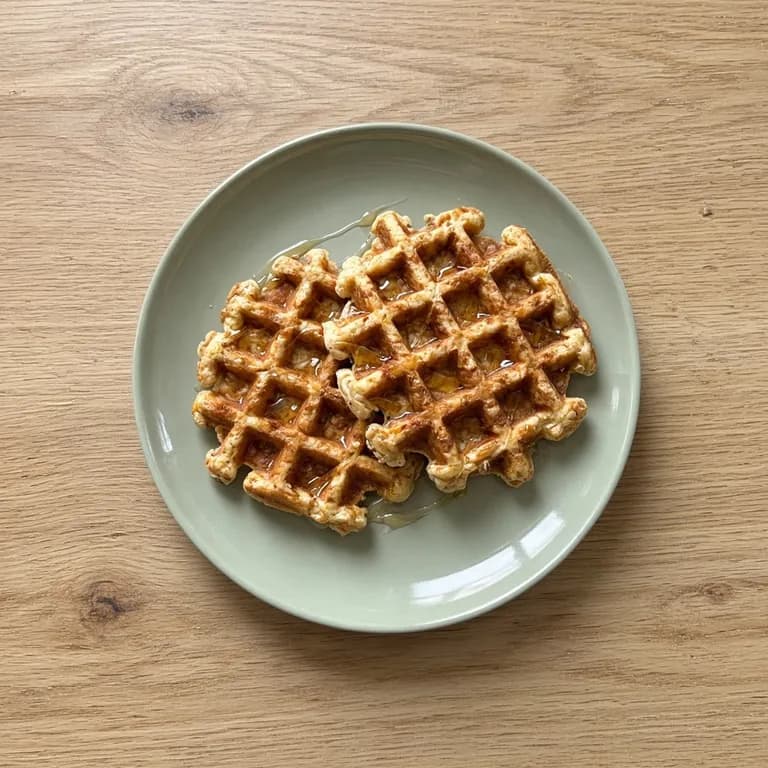 Banana-maple protein waffles