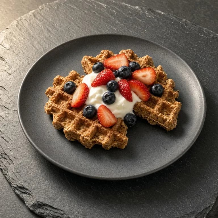 Berry yogurt protein waffles
