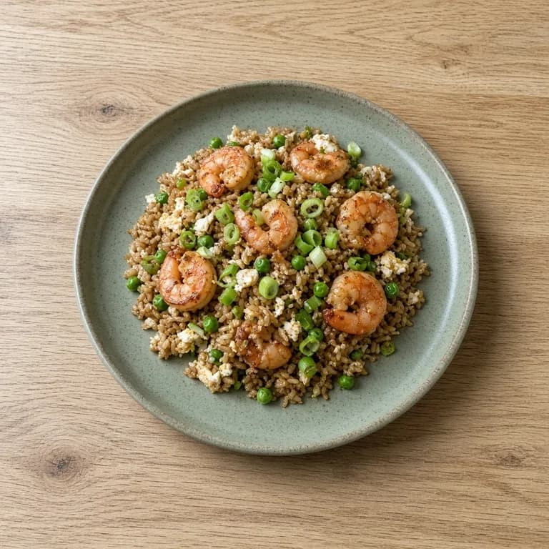 Shrimp fried rice with egg whites