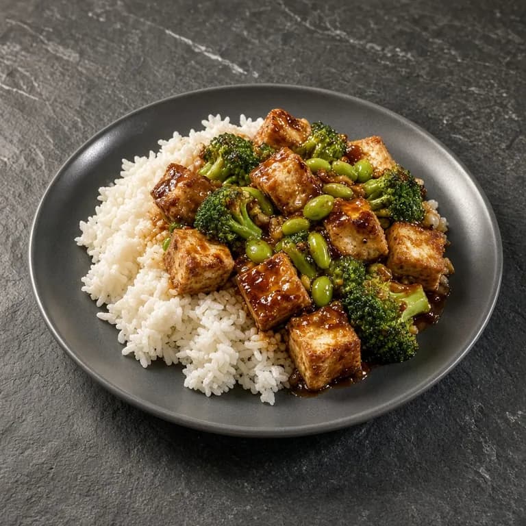 Lightened General Tso tofu