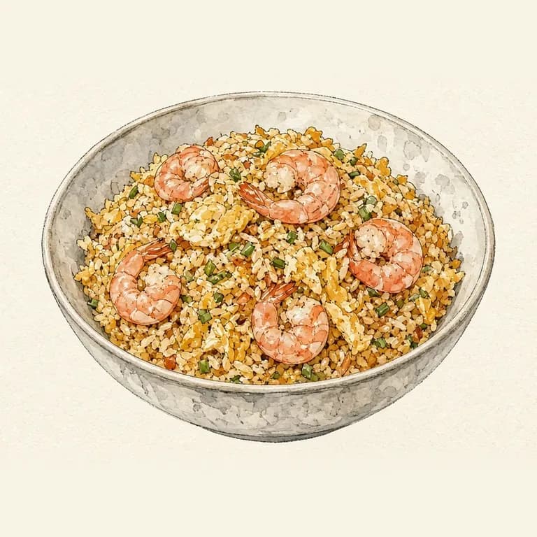 Shrimp fried rice with egg whites